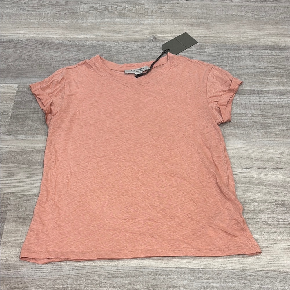 All Saints Orange Cap Sleeve T-Shirt